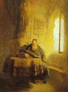 Rembrandt, Philosopher Reading (detail)